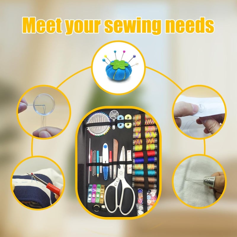 Ghguole 66 Color Sewing Kit for Adults,305 Pcs Sewing Thread Kit,Portable Needle and Thread Kit for Sewing,for Adults, Kids, Beginner, Home, Travel, Emergency Sewing Kits - Image 4